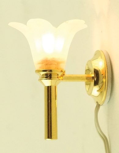MH930 - Wall Sconce, Frosted Flower (Non - Replaceable Bulb)