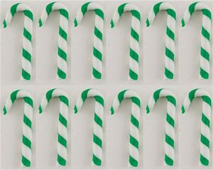 MUL2698A - Candy Canes Green-White 12Pcs.