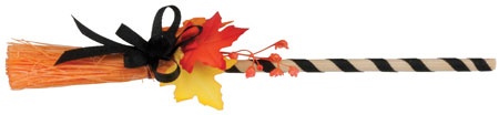 MUL3947B - Broom with Fall Decoration