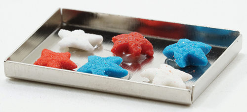 MUL5358D - Red White &amp; Blue Cookies On Baking Sheet