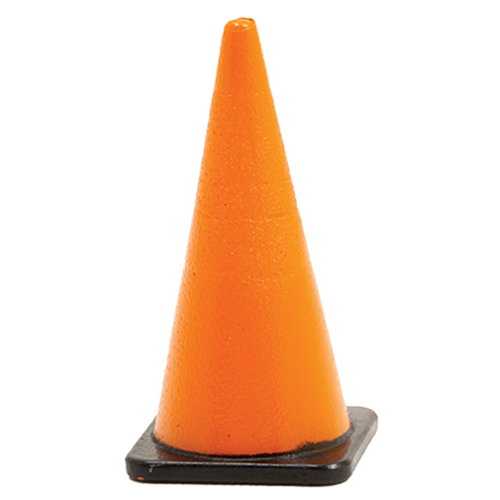 MUL5637 - Traffic Cone, Orange, 1 Piece, 1 1/4 Inch Tall X 1/2 Inch Square Base, G Scale
