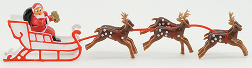 MUL5523 - Santa Sleigh with Reindeer, 10 Inch