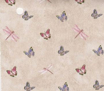 NC10114 - Prepasted Wallpaper, 3 Pieces: Lavender &amp; Pink Butterflies