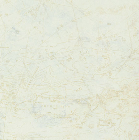 NC14301 - Prepasted Wallpaper, 3 Pieces: Maps, Creme/Blue