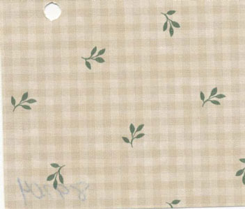 NC89704 - Prepasted Wallpaper, 3 Pieces: Beige Check/Green Leaves