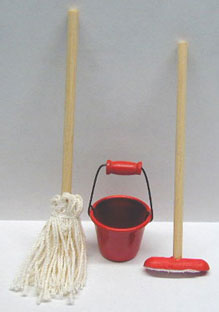 NCRA0108 - S/3 Cleaning Set/Red Bucket