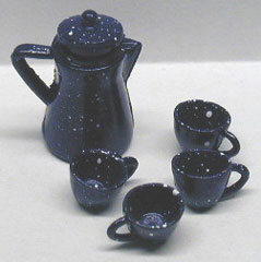 NCRA0135 - S/4 Blue Spatter Coffee Set