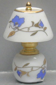 NCRA0187 - China Brass Lamp- Blue Floral