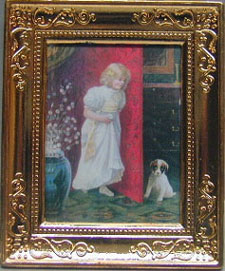 NCRA0190 - Picture, Girl/Dog Metal Frame 2 X 2 3/4