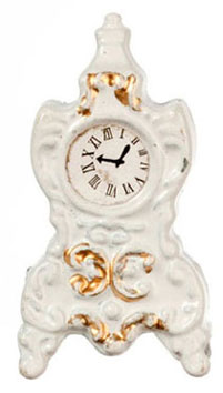 NCRA0412 - White Mantle Clock, 1 Inch H
