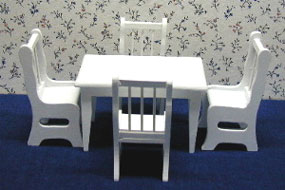 NCRB021 - White Table/Chair Set, 5Pc
