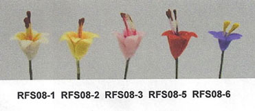 NCRFS08-5 - Red Lily Stems/Set Of 12