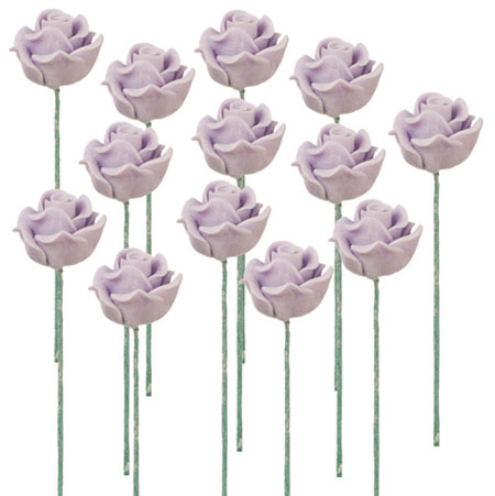 NCRFS09-6 - Rose Stems-Lavender/Set Of 12