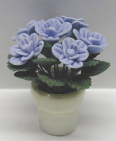 NCRP0005 - Blue Roses In Clay Pot 1 1/8