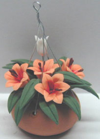 NCRP0756 - Hanging Clay Pot Lilies 2-3/8
