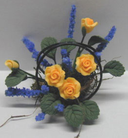 NCRP1356 - Yellow Roses/Wire Basket 1 1/4