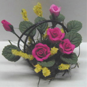NCRP1358 - Mauve Roses/Wire Basket 1 1/4