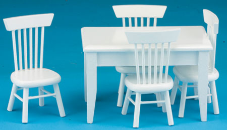NCTLF106 - White Table-4 Chair Dining Set, S/5