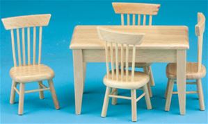NCTLF107 - Oak Table-4 Chair Dng Set, S/5