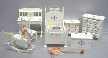 NCTLF204 - White Nursery Set, Painted, 8 Pc