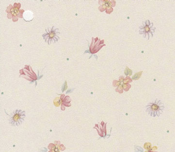 NC11501 - Prepasted Wallpaper, 3 Pieces: Tiny Pink Flowers On Crme