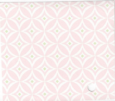 NC12301 - Prepasted Wallpaper, 3 Pieces: Pink &amp; White Diamond/Circl