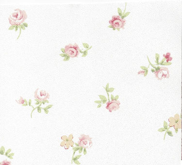 NC12501 - Prepasted Wallpaper, 3 Pieces: Mauve And Yel Flwrs On Wh