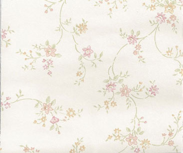 NC13401 - Prepasted Wallpaper, 3 Pieces: Flowers And Ivy On Tan