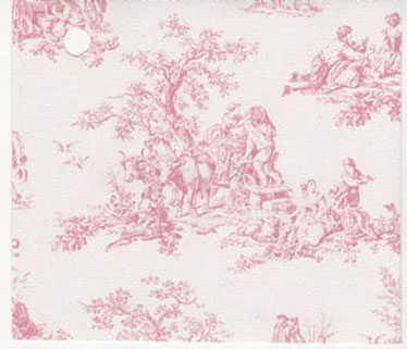 NC87107 - Prepasted Wallpaper, 3 Pieces: Dark Pink Toile