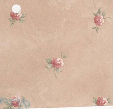 NC95704 - Prepasted Wallpaper, 3 Pieces: Mauve Roses On Beige