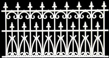 NWC200 - Fence 3-1/2 In White Ornate Plastic, 2Pc