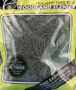 WDSTR1101 - Green Deciduous Trees 36Pcs 3/4In-3In