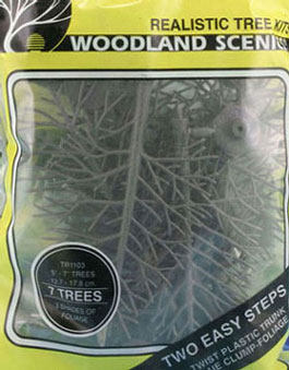 WDSTR1103 - Green Deciduous Trees 7Pcs 5In-7In
