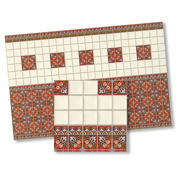 WM24005 - 1/2 Inch Scale Red Victorian Tile, 1 Piece