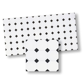 WM34129 - Mosaic Tile, Black Rhombus, 1 Piece