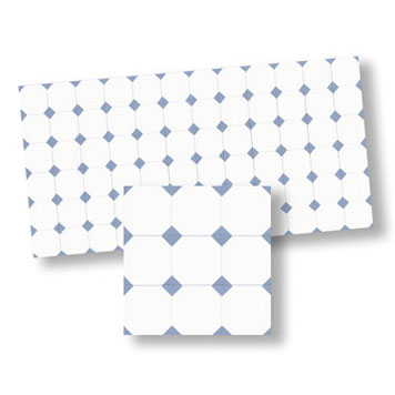 WM34131 - Mosaic Tile, Blue Rhombus, 1 Piece