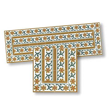WM34173 - Mosaic Floor Tile Borders, 1 Piece