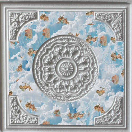 WM34929 - Policard Square Ceiling with Angels, 1 Piece