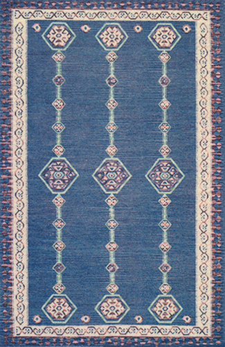 WN1156 - Blue Persian Printed Rug, 4.75X7.5