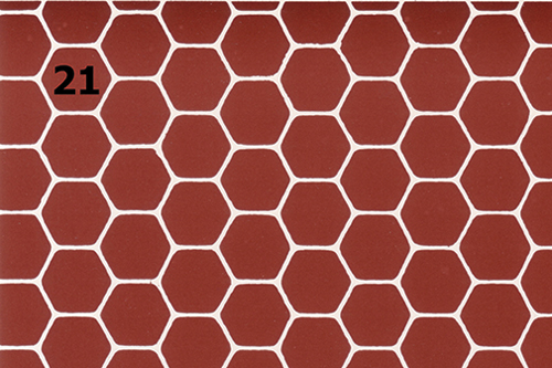 WN21 - Tile Floor: Terracotta Hexagon, 1/2 Inch Square, 9 X 12