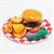 ART211 - Hamburger with Chips and Toppings on Checkered Plate