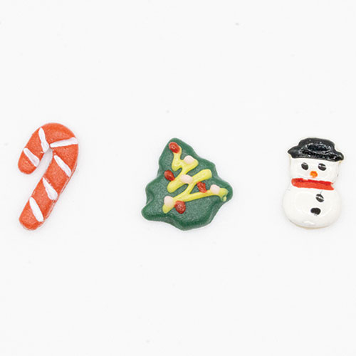 ART302 - Snowman, Christmas Tree, Candy Cane Cookie Set
