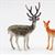 ART443 - Sika Deer Family, 3 Piece Set