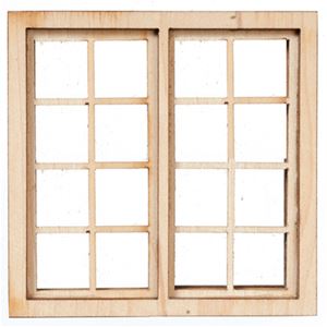AS434HSDOUBLE - 4 Over 4 Double Window, 1/2 Inch Scale