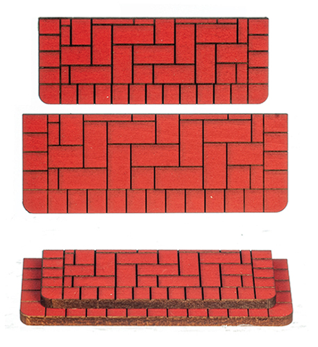 AS551DBL - Brick Steps: Set of 3 Inch and 4 Inch Steps