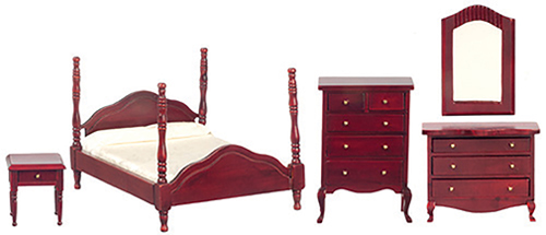 AZ00306 - Bedroom Set/5/Mahogany/Cs