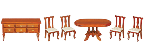 AZ03604 - Dining Room Set/6/Walnut