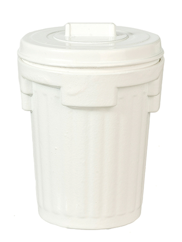 AZB0197 - Metal Garbage Can, White