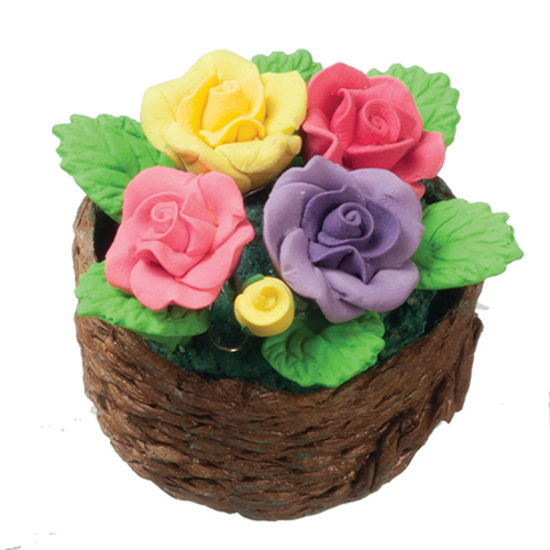 AZB0554 - Pastel Roses In Basket