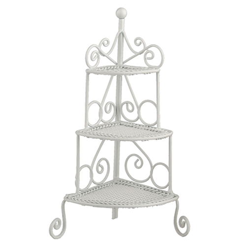 AZB5153 - Corner Shelf/White Metal